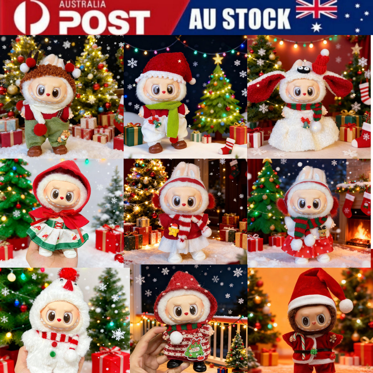 Christmas doll outfits collage