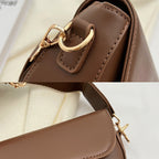 Vintage Crossbody Shoulder Bag for Women - PU Leather Saddle Phone Messenger Bag Coffee Brown