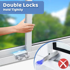 12 Pack Sliding Window Door Safety Locks - Aluminium Security Child Safety Stops Silver