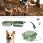 2pcs 2-in-1 Portable Pet Food & Water Bowl | Collapsible Travel Dog Cat Feeding Set