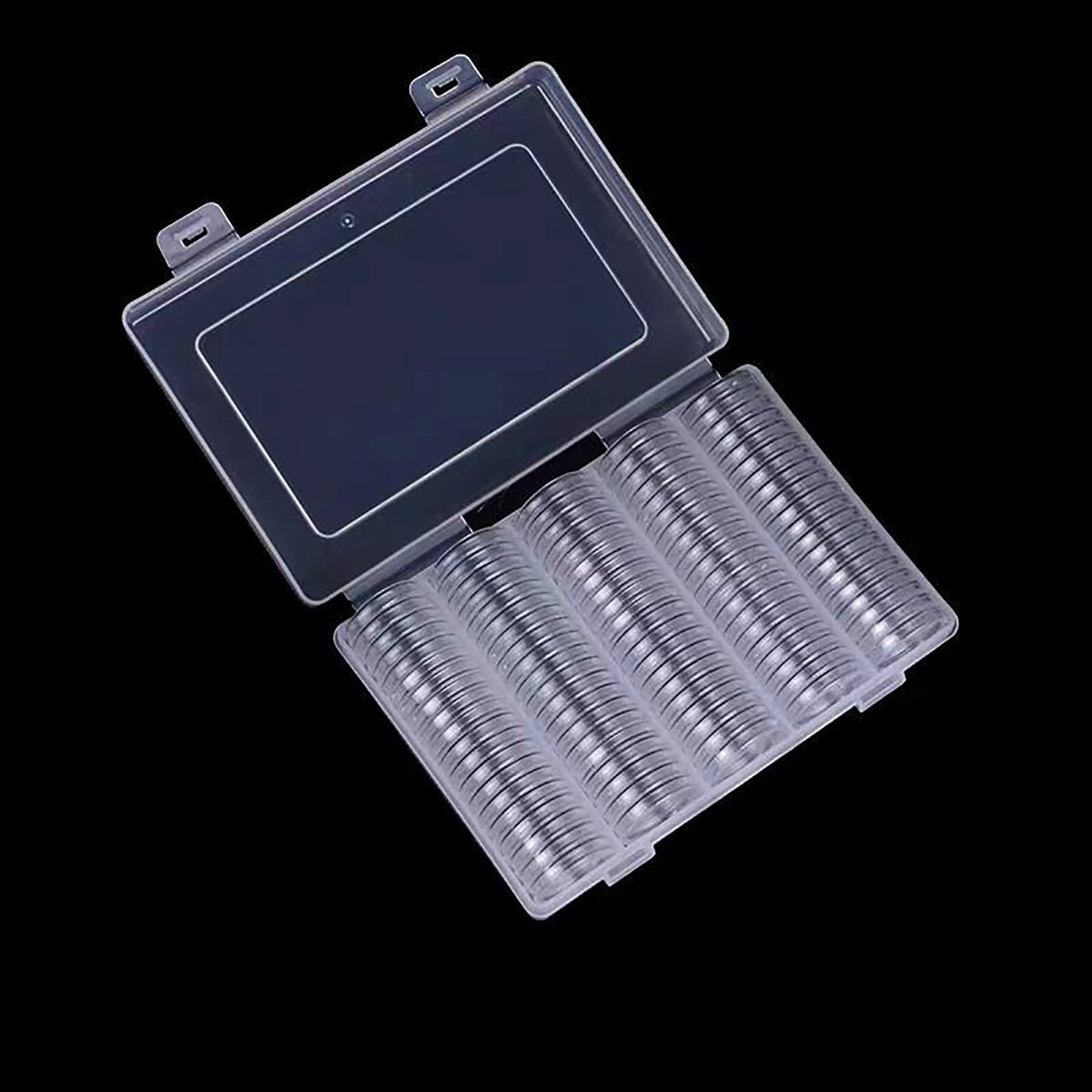 Closed storage box of capsules
