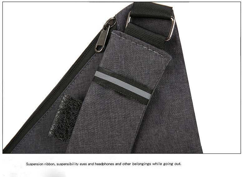 Men’s Anti Theft Travel Shoulder Bag - Waterproof Portable Chest Sling Pocket Bag