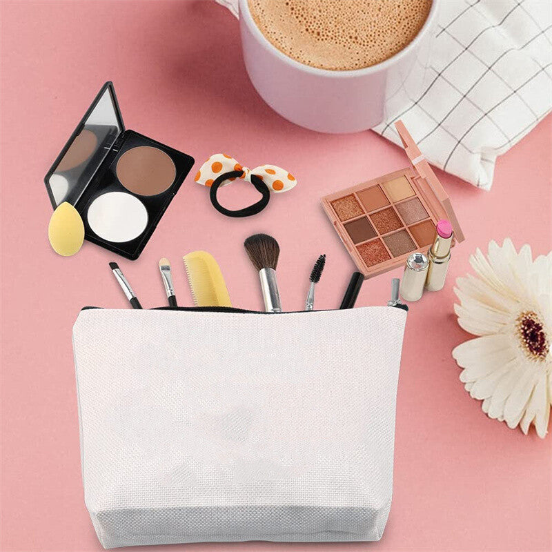 10pcs Canvas Makeup Bags with Zipper | Blank DIY Cosmetic Pouches Pencil Cases