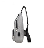 Men’s Sling Chest Bag with USB Charging Port – Crossbody Shoulder Backpack for Travel and Outdoor Use