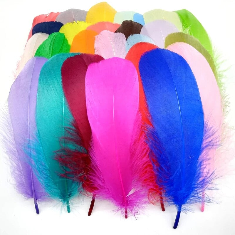200pcs Natural Goose Feathers 6-12cm – Craft, Millinery, Wedding & DIY Decoration (11 Colours)
