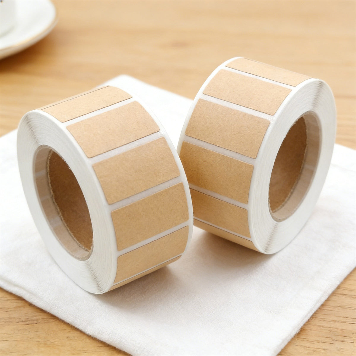 Small Kraft Blank Label Sticker Name Labels Kitchen Food Book Stationary Jar AU