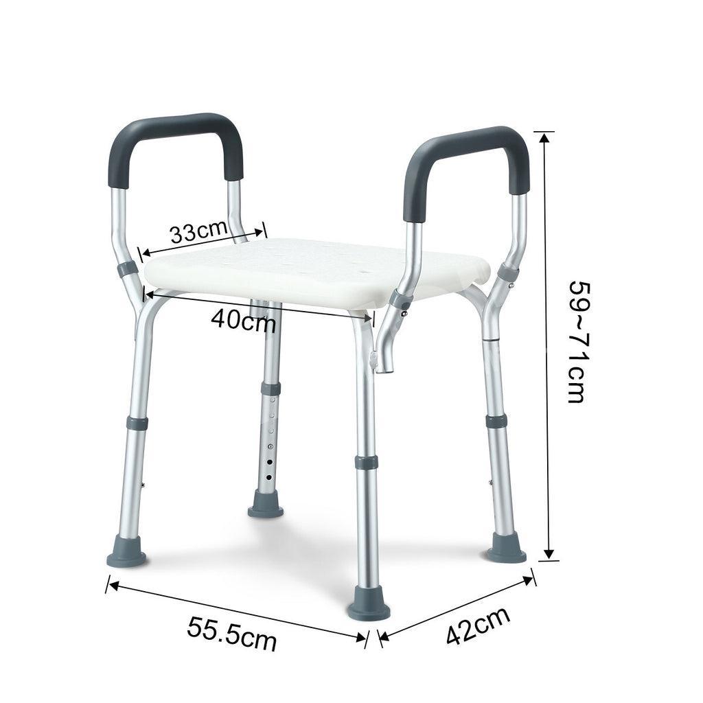 Adjustable Shower Chair Bath Seat with Armrests Heavy Duty Bathroom Safety Bench