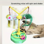 Cat Spinning Wheel Toy Interactive Cat Toy Self Amusement Plush Mouse Indoor Pet