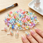 100pcs Nail Stickers Candy Nails Charms DIY Manicure Decors Lollipop Art