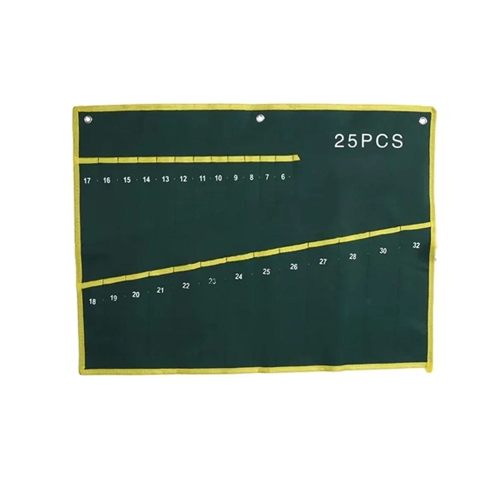25 Pocket Roll Up Spanner Wrench Tool Organizer – Canvas Storage Pouch for Hand Tools