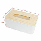 Wooden Tissue Box Cover - Modern Tissue Holder Napkin Dispenser Storage Organizer