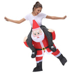 Riding Santa Inflatable Costume Suit Christmas Cosplay Party Decor Adult Kids OD