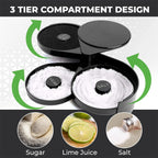 2pcs 3-Tier Cocktail Glass Rimmer | Bar Salt Sugar Seasoning Box for Bartender