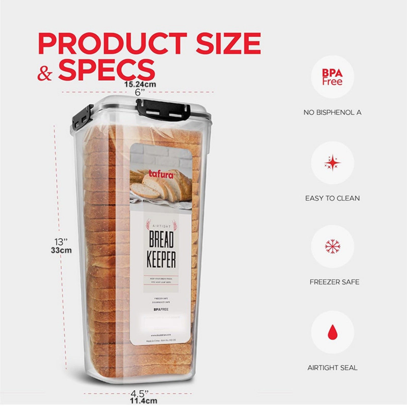 2pcs Bread Storage Container with Lid | Sealed Bread Keeper Box for Loaf, Toast & Noodles