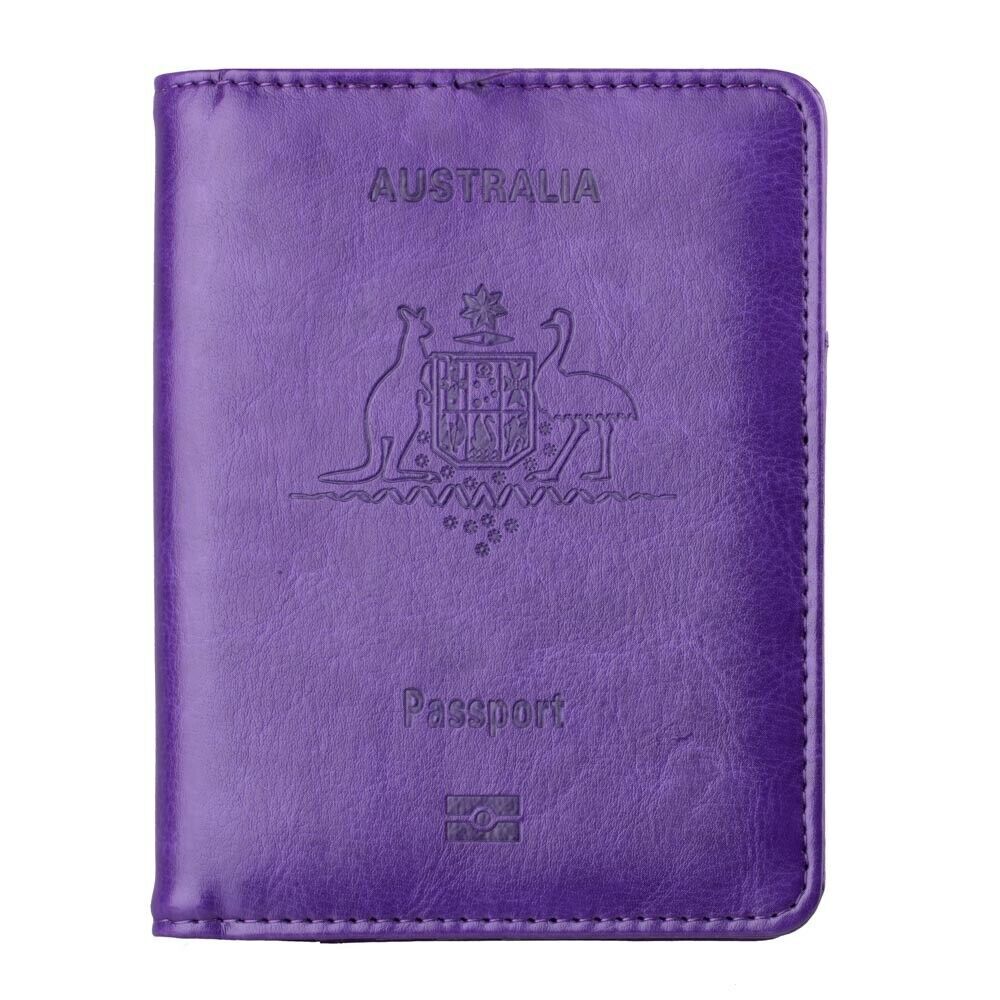 Slim RFID Blocking Passport Holder Wallet – Travel ID Card Organizer (AU Design)