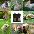 2 Pack Rabbit Hay Feeder Bags - 4 Hole Hanging Hay Feeders for Rabbits and Guinea Pigs