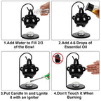 Ceramic Essential Cauldron Oil Burner with Stand Candle Aroma Diffuser Bedroom