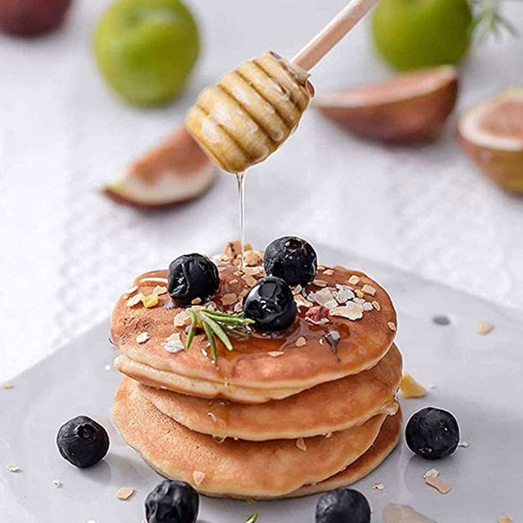 200PCS Wooden Honey Dipper Sticks 10cm - Mini Jam Syrup Honey Stirring Sticks