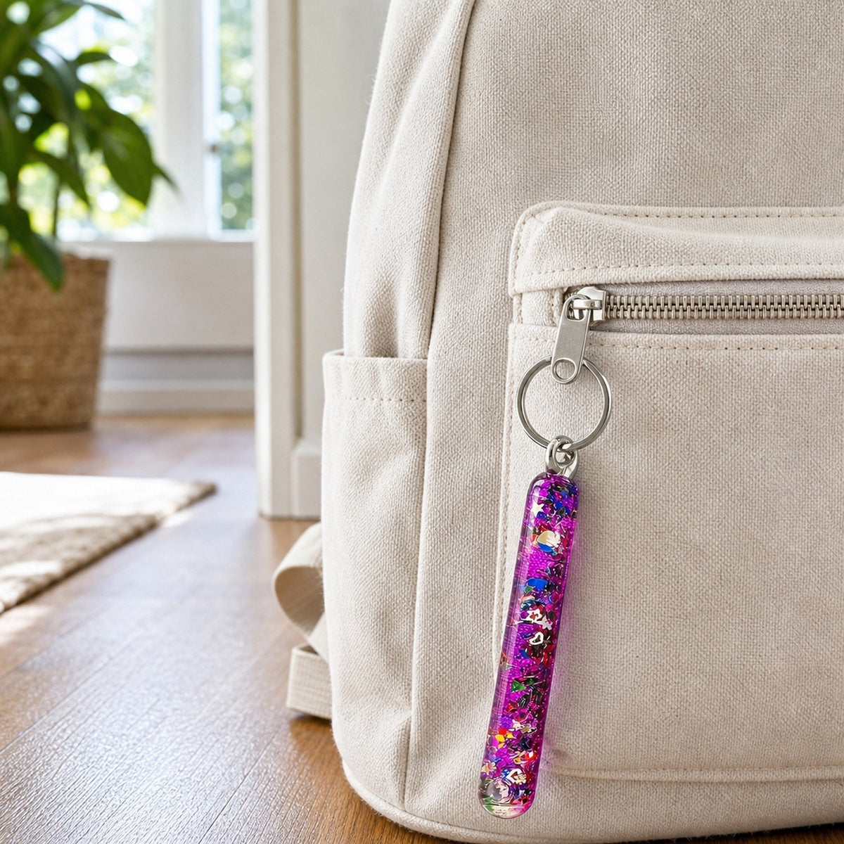 2-20PCS Glitter Liquid Wand Keyrings Colourful Floating Sequin Keychain Bag Charm