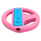Pink wheel holding a Wii Remote