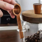 2 Pack Glass Storage Jars with Wooden Lid and Spoon – Airtight Coffee, Spice and Food Containers