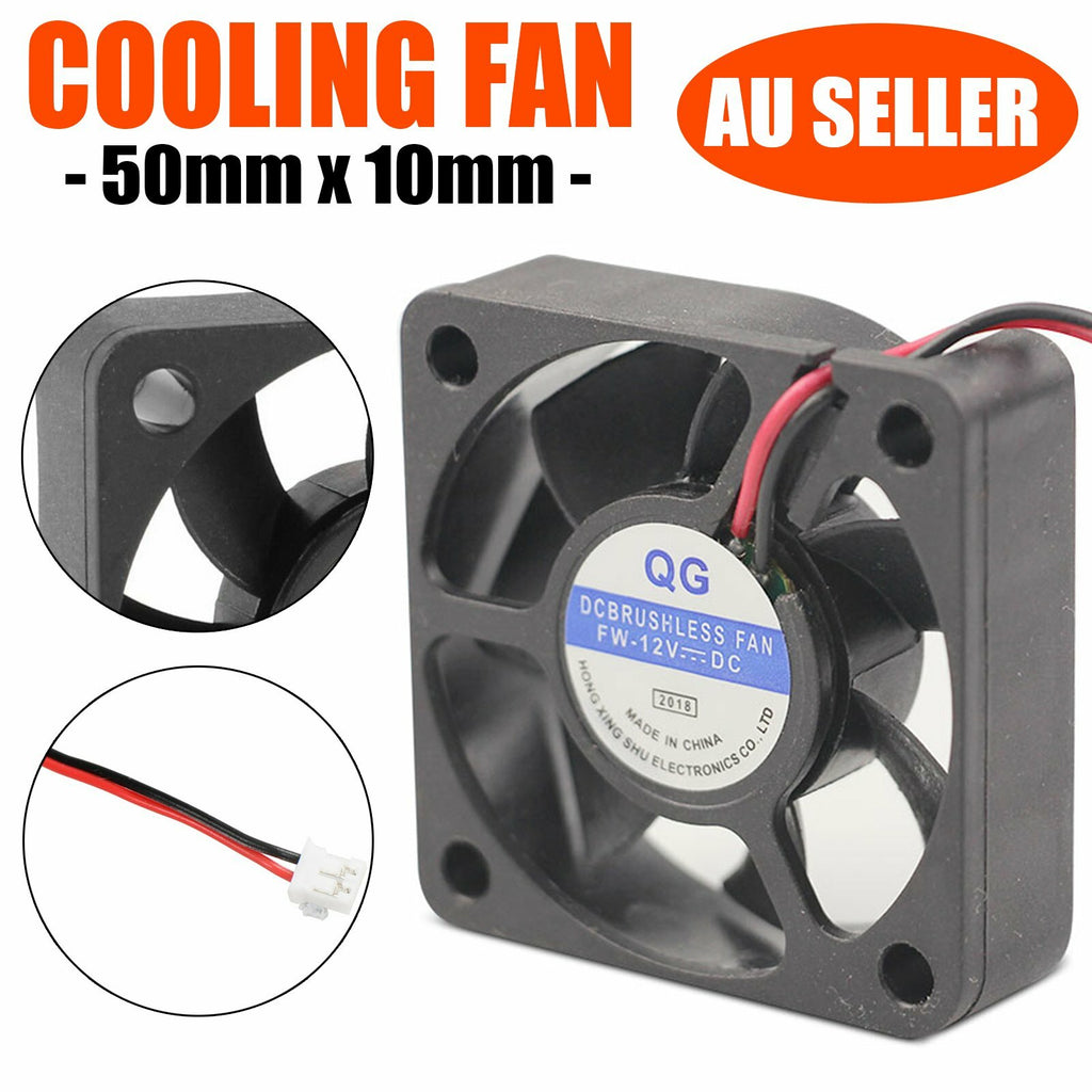 10 Pack 50mm 12V Brushless Cooling Fan – 2 Pin CPU Laptop and Computer Cooler Fan 50x10mm