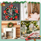 Artificial mistletoe shown in doorway, wreath, mantel and lantern Christmas settings
