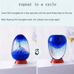 2PCS Volcano Liquid Hourglass Sensory Timer Calming Sandglass Desktop Decor
