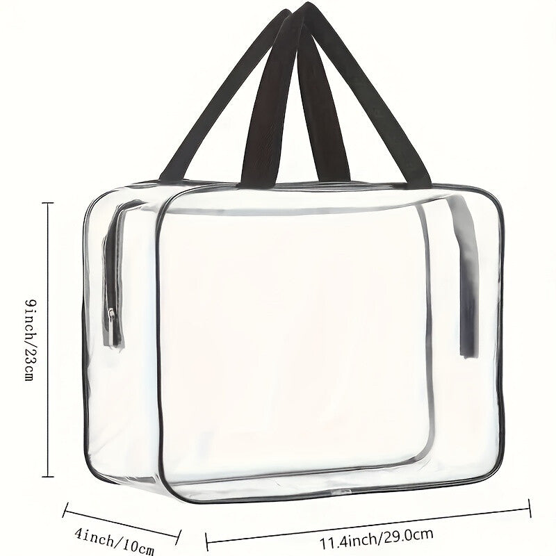 Up to 30pcs Large Clear PVC Storage Bags with Zipper Portable Transparent Tote