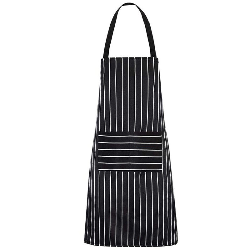 3PCS Striped Kitchen Apron with 2 Pockets – Unisex Chef Cooking BBQ Apron Washable