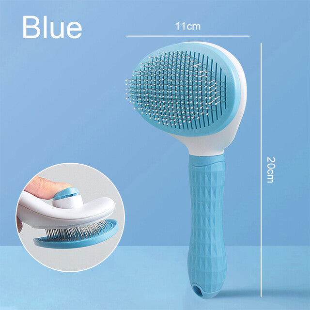 Pet Grooming Brush Self-Cleaning | Dog Cat Deshedding Comb Fur Remover Tool