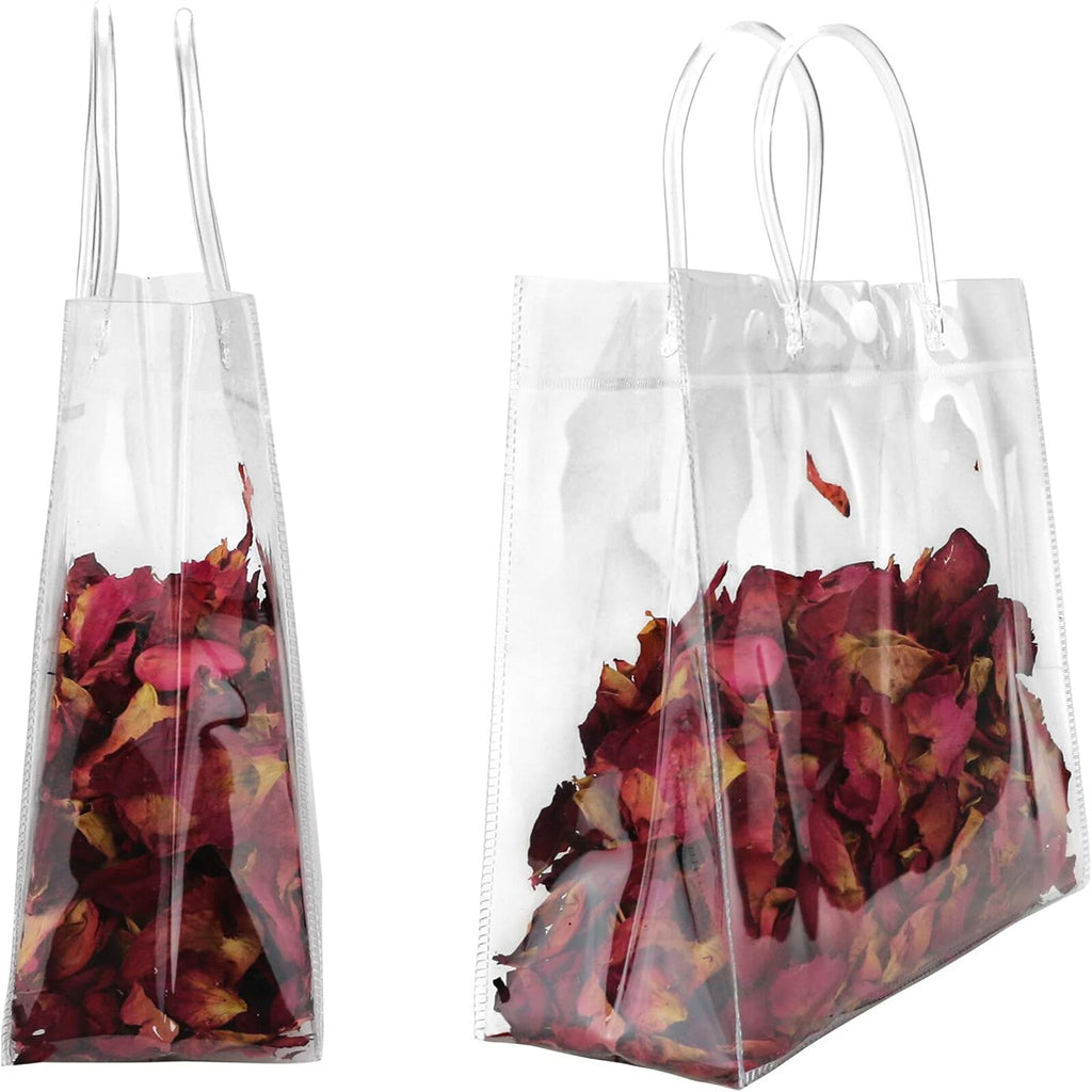 40pcs Clear PVC Gift Bags with Handles | Transparent Plastic Party Favor Bags (2 Sizes)
