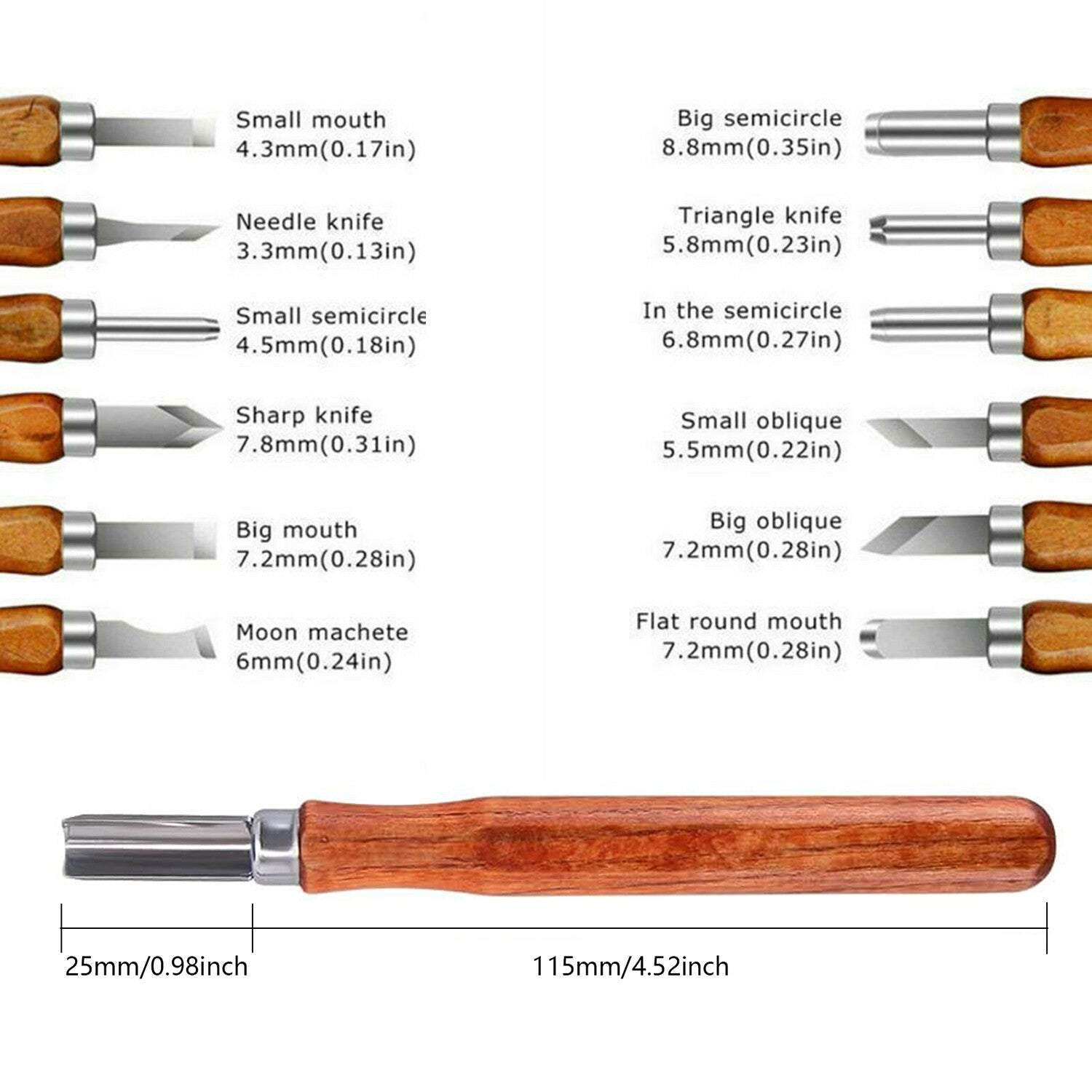 24PCS Wood Carving Chisel Set - Woodcut Knife Tools for Arts, Crafts and Woodworking