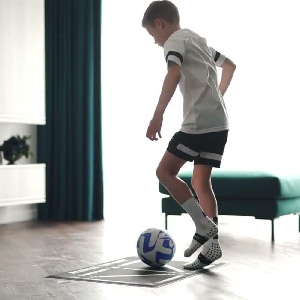 2 Pack Soccer Training Mat – Non Slip Football Dribbling and Footwork Practice Mat for Kids and Adults