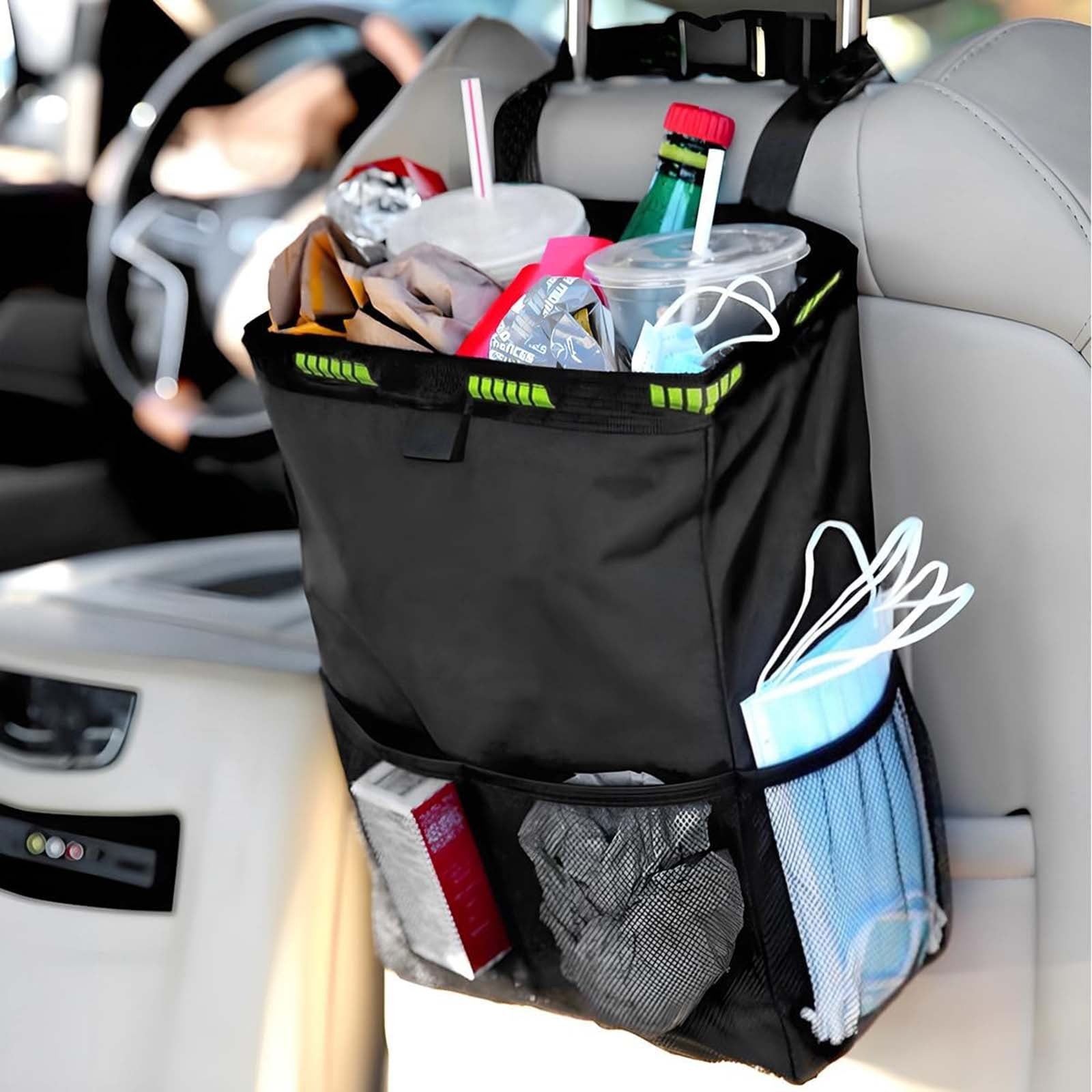 Car Waterproof Trash Bag Back Seat Organizer Leakproof Hanging Garbage Storage Bag