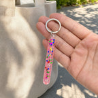 2-20PCS Glitter Liquid Wand Keyrings Colourful Floating Sequin Keychain Bag Charm