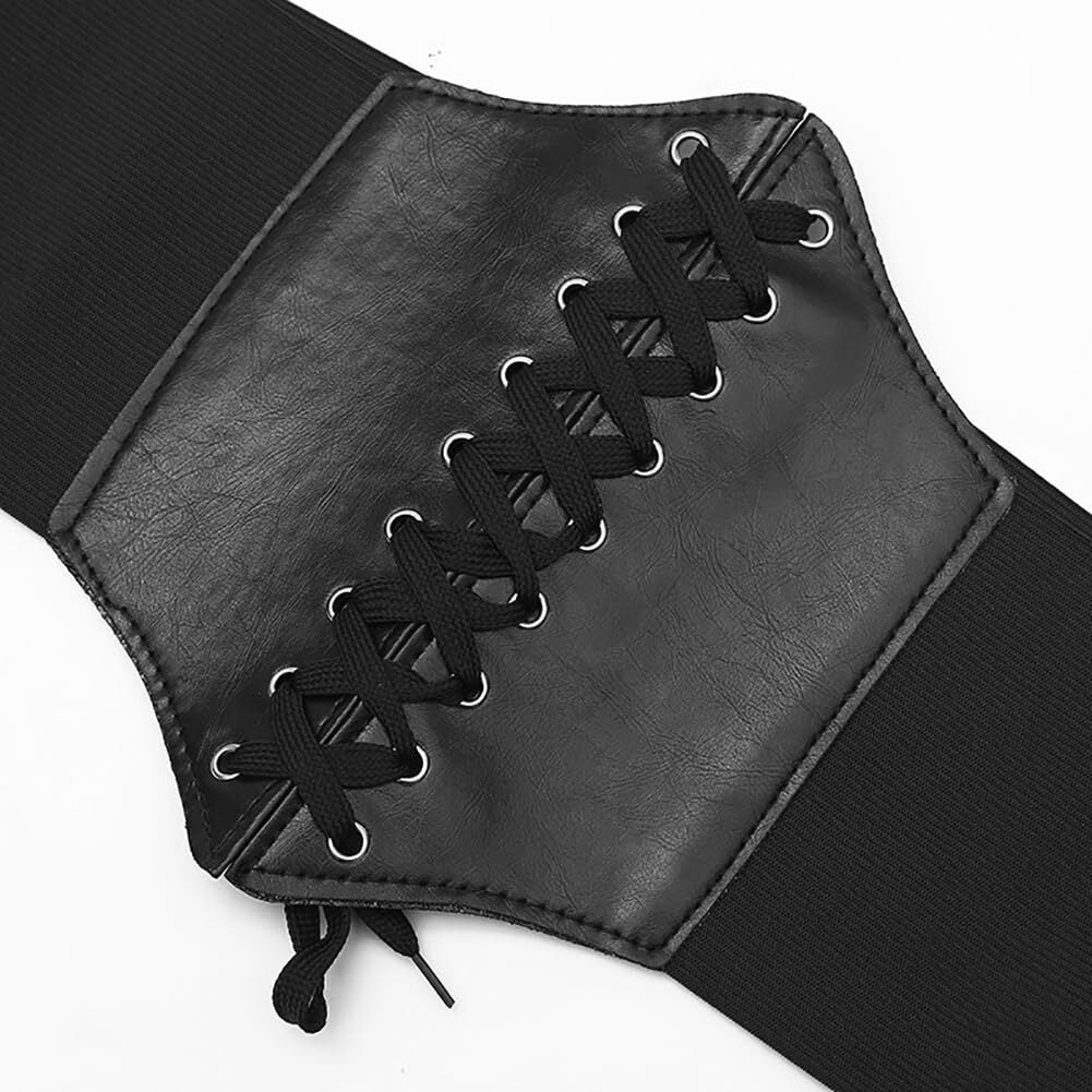 2PCS Women’s Body Shaper Buckle Wide Waist Belt - Elastic Underbust Corset Belt Black