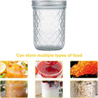 12PCS 500ml Glass Mason Jars with Airtight Lids Wide Mouth Preserving Jars