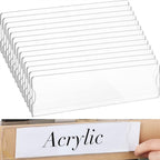 10/20/50/100Pcs Clear Acrylic Name Badge Card Holders With Blank Inserts Paper