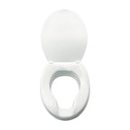 Elongated Raised Toilet Seat with Lid | Non-Slip Booster Seat for Elderly, Pregnant & Post-Surgery Recovery
