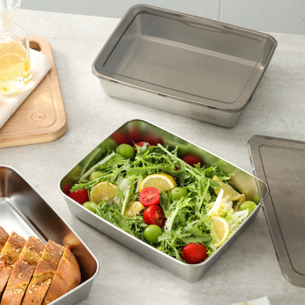 9PCS 2200ML Stainless Steel Food Storage Containers Airtight Lunch Boxes with Lids