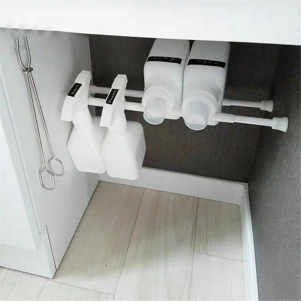 4 Pack Adjustable Caravan Fridge Tension Rods – Telescopic Curtain Rail Bars for Motorhome Storage