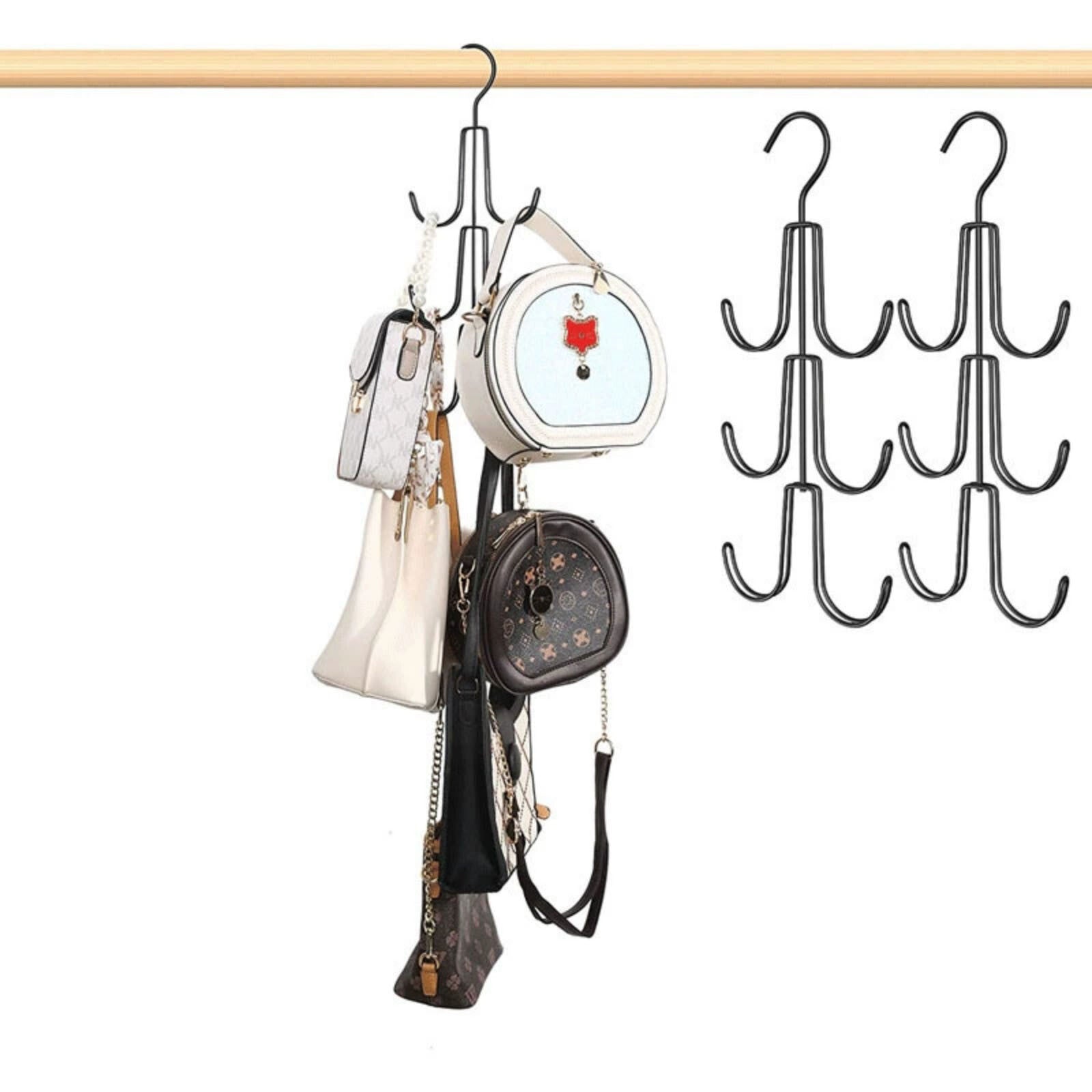 2PCS Multi-Layer Clothes Hanger Hook – Space Saving Closet Organizer for Bags & Clothes