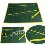 25 Pocket Roll Up Spanner Wrench Tool Organizer – Canvas Storage Pouch for Hand Tools