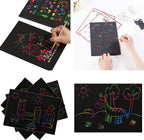 70pcs Rainbow Scratch Paper Art Set | Magic Scratch Drawing Craft Kit for Kids