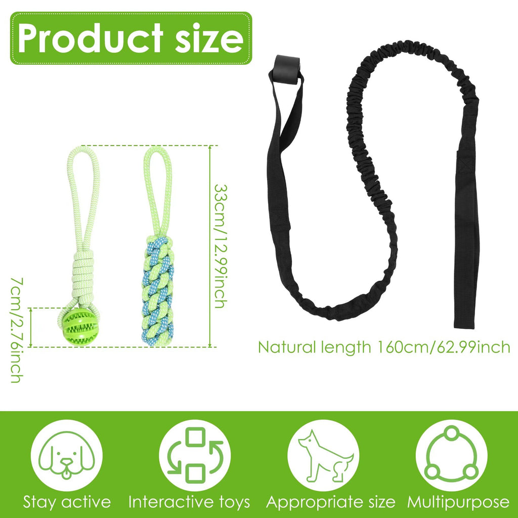 2 Set Interactive Dog Tug Toy Rope – Hanging Bungee Pull Toy for Indoor and Outdoor Play