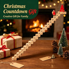 Wooden Countdowns Holiday Ornament Christmas Stairs Climbing Advent Calendar