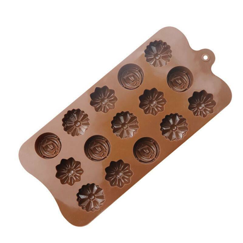2PCS 15-Cavity Rose Silicone Mold – Flower Chocolate Cake Ice Soap Baking Mould