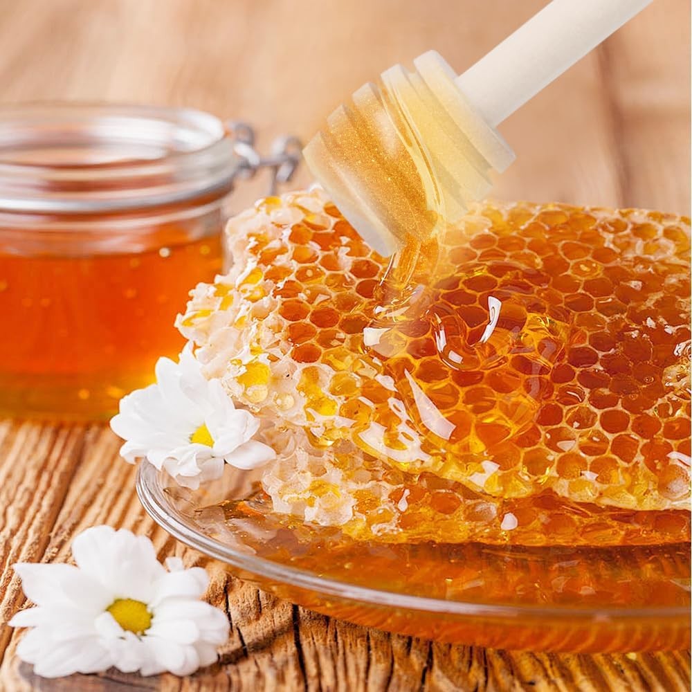 200PCS Wooden Honey Dipper Sticks 10cm - Mini Jam Syrup Honey Stirring Sticks