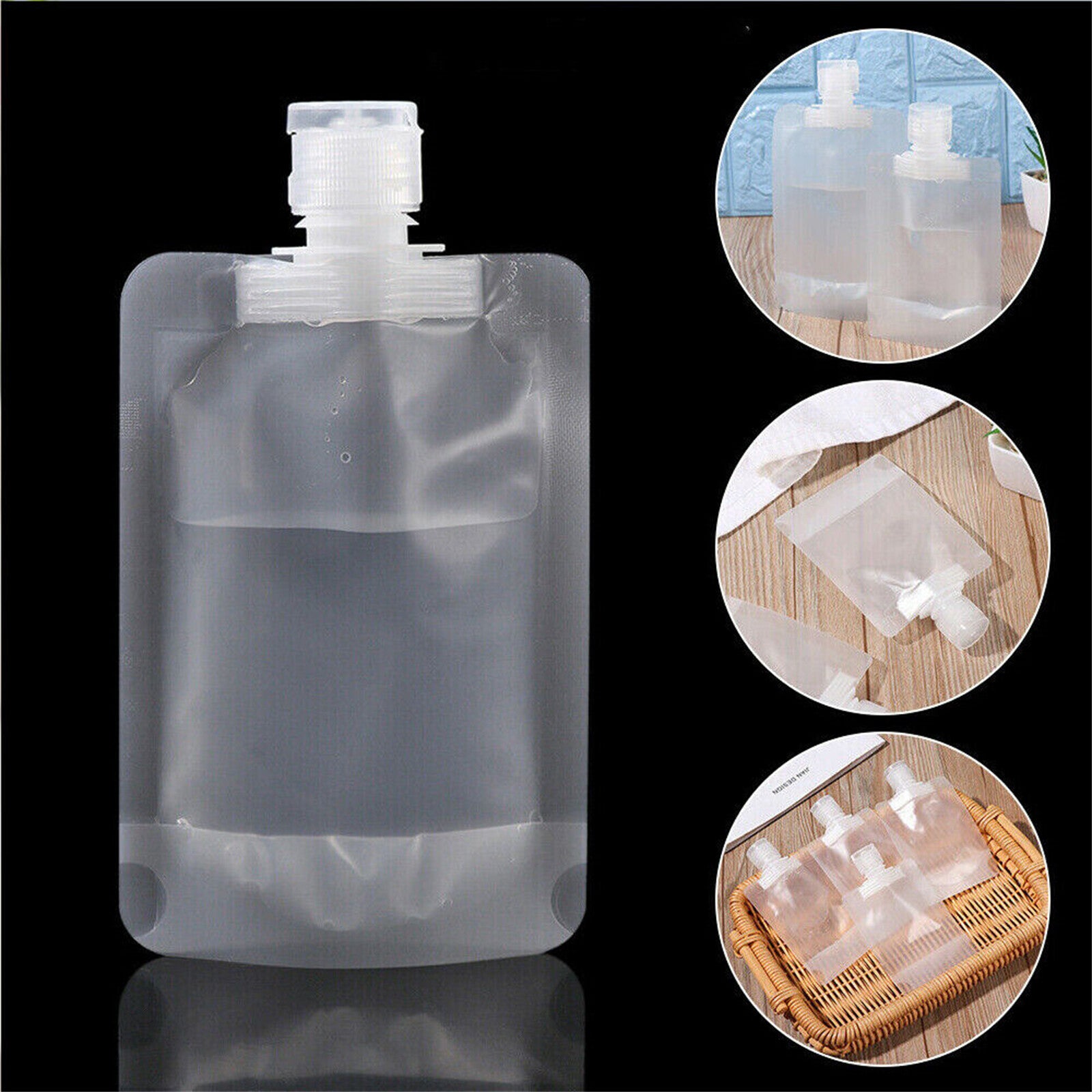 50PCS Reusable Travel Sample Pouches – Empty Plastic Bags for Makeup, Lotion, Shampoo and Liquid Toiletries